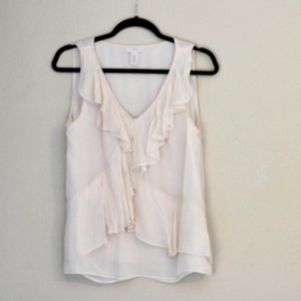 Silk Cream Sleeveless Blouse